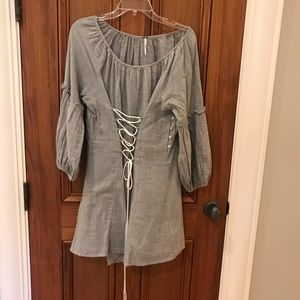 Free people lace up long sleeve dress